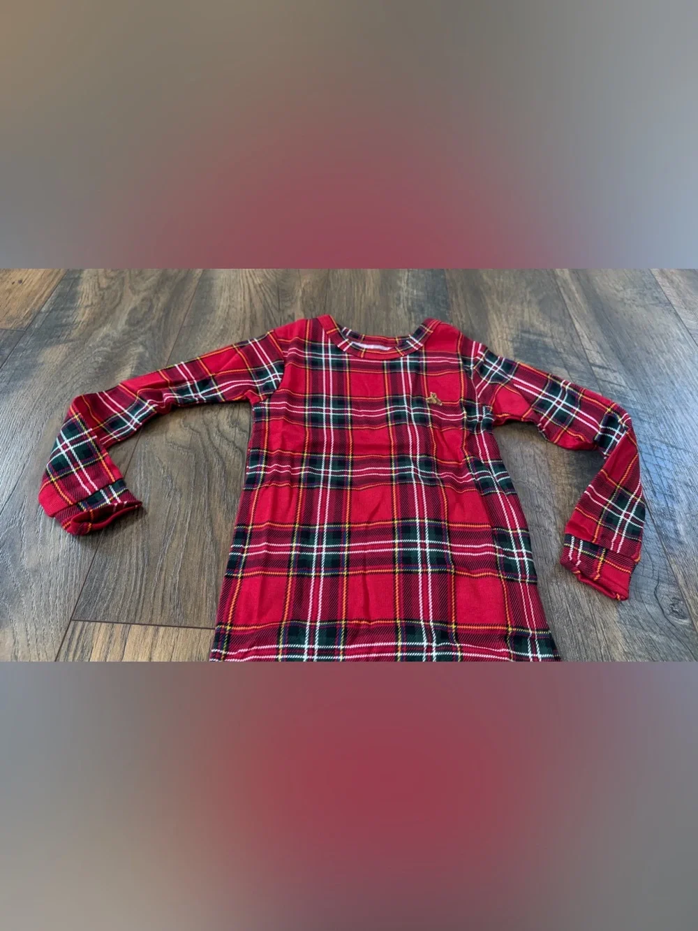 GAP Kids Organic Cotton Holiday Red Tartan Plaid Pajama Set, Size 4T, NEW